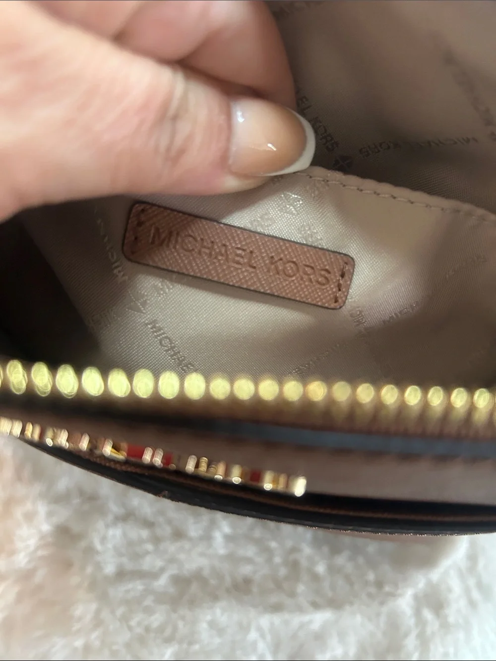 Michael Kors Cognac Saffiano Leather Jetset Crossbody Bag